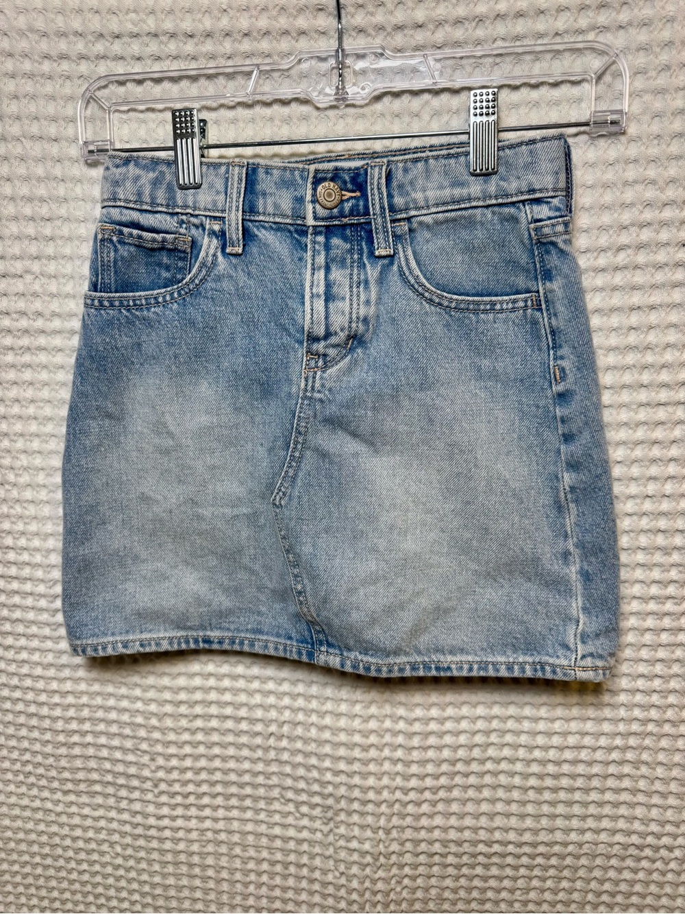 Old Navy Kids (8M) Light Blue Denim Skirt, Classic 5 Pocket 100% Cotton